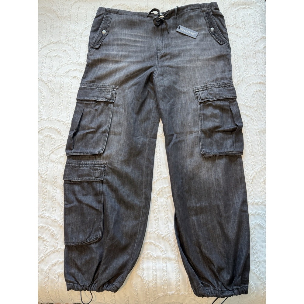 BLANKNYC Cargo Joggers Men 31 Black NEW Drawstring Tapered Utility Pants
